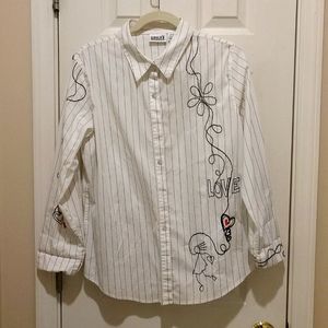 White embroidered blouse